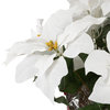 14.5" White Artificial Christmas Poinsettia With Red Wrapped Base