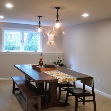 Inviting Family Area from Unfinished Basement