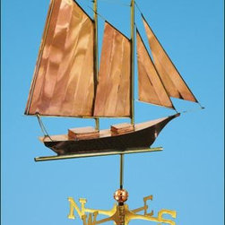 Schooner Weathervane with Arrow - Weather Vanes