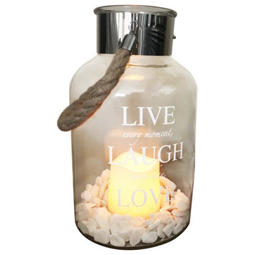 Live and Laugh Glass Canister with Candle