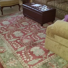 Area rug on carpet