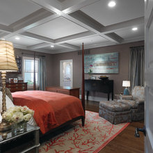 transitional bedroom/four poster bed