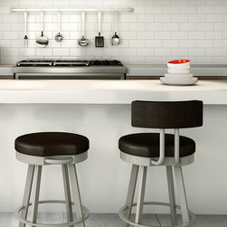 Barry Swivel Stool with Curved Low Back by Amisco - Bar Stools And Counter Stools