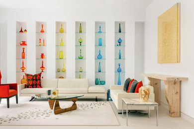 Trendy living room photo in Houston