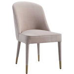 ZinHome - Uttermost Brie Armless Chair, Champagne Set of 2 - Perfect For Modern Dining, This Armless Chair Features Sleek Lines Covered In A Champagne Velvet With Welted Trim And Accented With Brushed Brass Ferrules. Seat Height Is 19". Sold As A Set Of 2