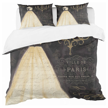 French Chandeliers Couture Iii Glam Duvet Cover Set, Twin