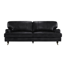 Designer Leather Sofas Houzz Sofamania Clic Real Leather Sofa Couch Low Frame Design Black Sofas