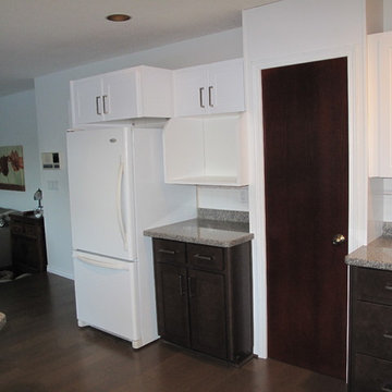 Kitchen Remodel Done in Both Cherry Veneer and Stain White Veneer