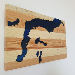 Mapped Wall Art: Canim Lake, BC - Mixed Media Art