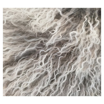Tibetan Lamb Pillow, Gray Snowtop, 24"