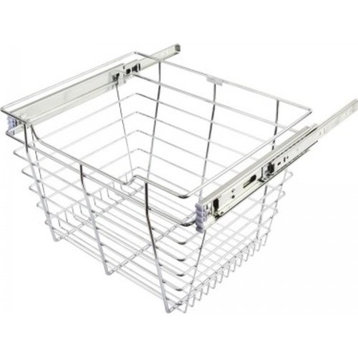 Hardware Resources POB1-161711 11" Tall Pull Out Wire Basket - Chrome