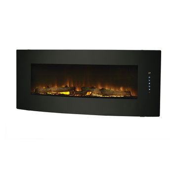Muskoka 42in Contemporary Curved Front Slim Wall Mt Infrared Electric Fireplace