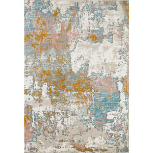 Well Woven Vettore Magari Modern Abstract Gold Area Rug 7'10 x 10'6