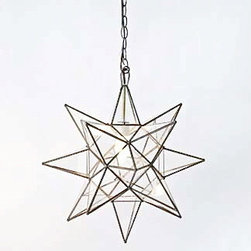 Worlds Away Star Clear Glass Chandelier - X-Large - Chandeliers