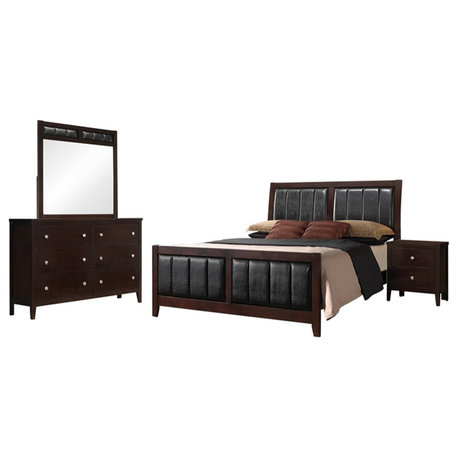 Coaster Carlton 4-piece California King Wood Bedroom Set Cappuccino and Black