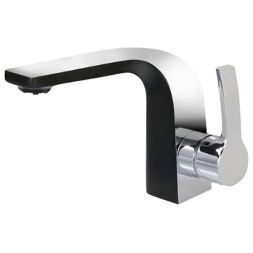 Dowell 8001/019 Series Single Handle Bathroom Faucet, Chrome With Black