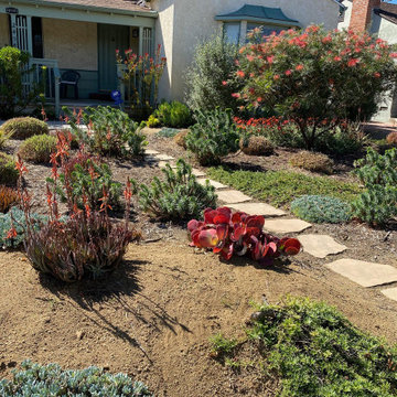 Bermed front yard