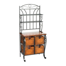 Home Decorators Collection Iron/Wicker Baker's Rack - Towel Racks & Stands