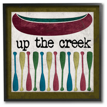 "Up The Creek Canoe Paddles" 12x12, Framed Giclee Texturized Art