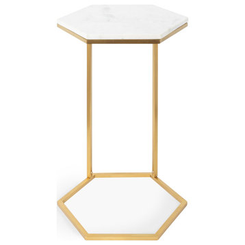 Trillion Metal Accent Table, Gold 16x16x28