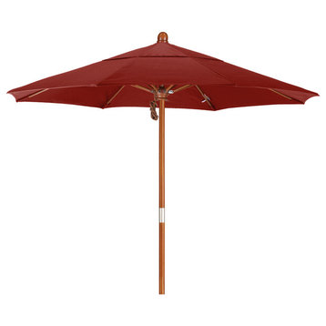 7.5 Foot Pacifica Fabric Marenti wood market umbrella with pulley