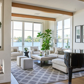 Modern Villa with automatic fireplace by APD Architects, Photo by Jeff McNamara