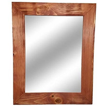 Shiplap Style Vanity Mirror, Colonial Maple, 24" X 30", Vertical