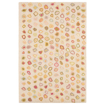 Cat's Paw Pastel Micro Hooked Wool Rug, 4'x6'