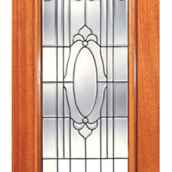 Full Lite Twin Flower Design Glass, Exterior Single Door - Front Doors