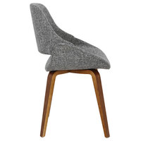 LumiSource Accent Chair, Walnut and Gray Noise, Set of 2