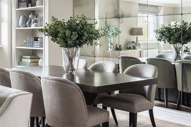 Design ideas for a traditional dining room in London.