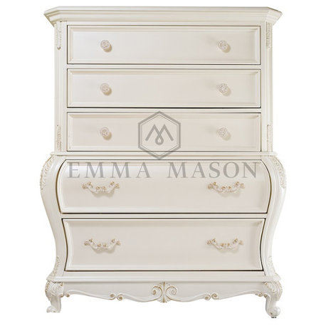 Emma Mason Signature Pacific 5-Drawer Chest in Pearl White