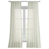 Aruba Gold Striped Linen Sheer Curtain Single Panel, 50"x108"