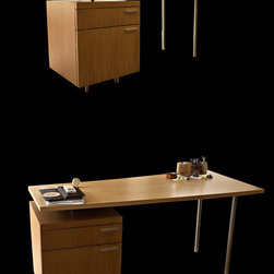 Metaphor | Angled Top Writing Desk with Storage Cupboard - Desks And Hutches