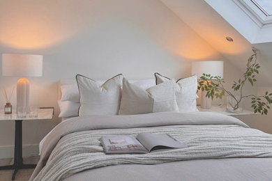 Trendy master bedroom photo in London