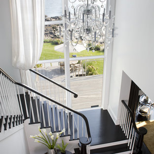 Inspiration för en vintage trappa i trä