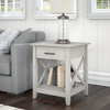 Bush Furniture Key West End Table with Storage, Linen White Oak