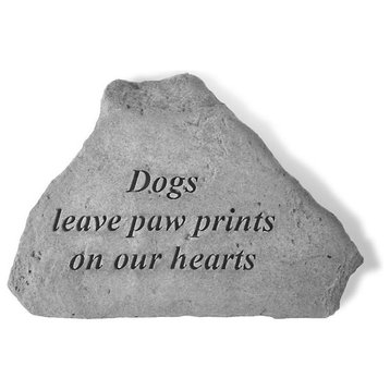 "Dogs Leave Paw Prints on our Hearts" Garden Stone