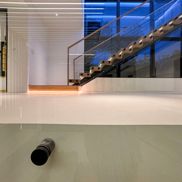Project #126 | Contemporary Staircases with Integrated LEDs & Glass Railing