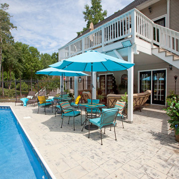 European Inspired Outdoor Living Space and Pool High Point, NC