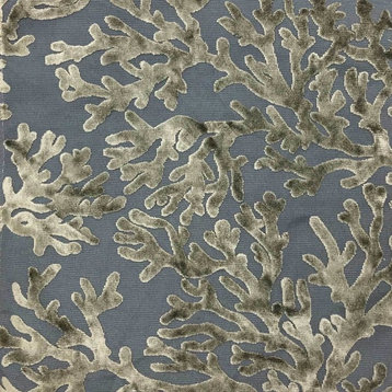 Scuba Coral Burnout Velvet Upholstery Fabric, Latte