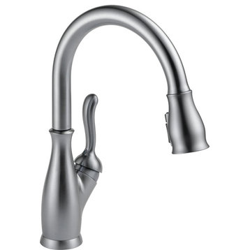 Modern Kitchen Faucet, High Arched Design & Pull Down Sprayer, Artic Stainless