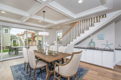 Example of a transitional dining room design in San Diego