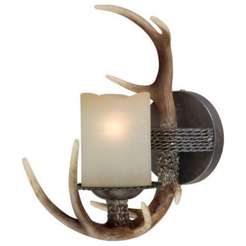 Vaxcel - Yoho 1-Light Wall Sconce in Rustic Style 13 Inches Tall and 5.5 Inches