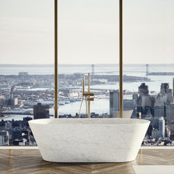 Carrara Marble Muse Freestanding Stone Bath 1700mm - Baths