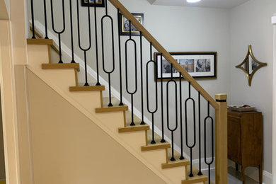 Modern Red Oak Staircase and Railing in East York Toronto