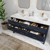 Parker 60 Double Sink Bathroom Vanity in Navy Blue  2" Empira Quartz
