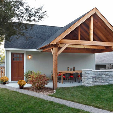 Backyard view of pavilion