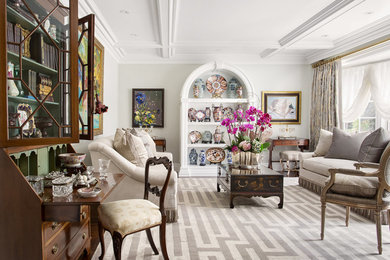 Inspiration for a timeless living room remodel in Montreal