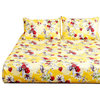 Sunshine Hummingbirds Floral Fitted Bed Sheet Set with Pillow Cases , Queen
